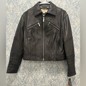 NWT Michael Kors Genuine Leather Women's Moto Jacket/Size Small
